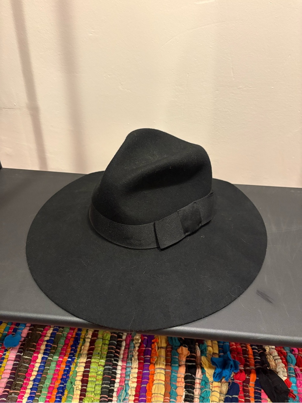 Brixton Black Wool Wide-Brim Fedora - Picture 1 of 4